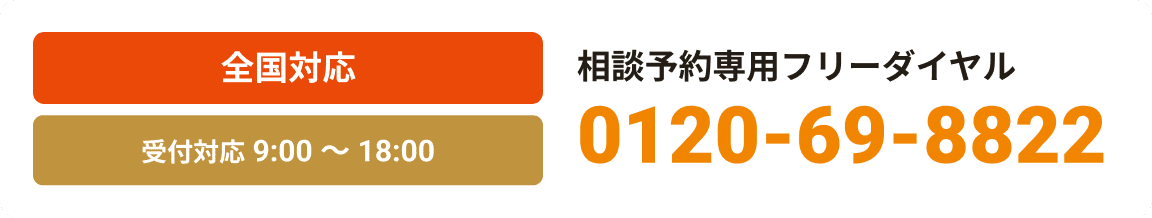 相談予約専用フリーダイヤル 0120-69-8822